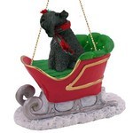 Kerry Blue Terrier Sleigh Christmas Ornament