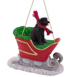 Labrador Retriever Sleigh Christmas Ornament