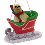 Lhasa Apso Sleigh Christmas Ornament