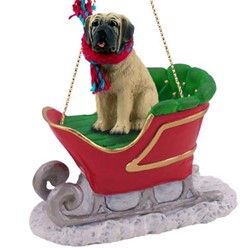Mastiff Sleigh Christmas Ornament