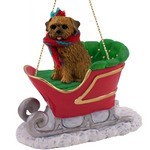Norfolk Terrier Sleigh Christmas Ornament