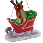 Norwegian Elkhound Sleigh Christmas Ornament