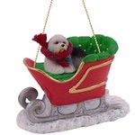 Old English Sheepdog Sleigh Christmas Ornament
