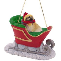 Pekingese Sleigh Christmas Ornament