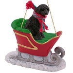 Portuguese Water Dog Sleigh Christmas Ornament