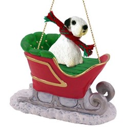 Sealyham Terrier Sleigh Christmas Ornament