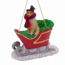 Shetland Sheepdog Sleigh Christmas Ornament