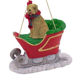 Soft Coated Wheaten Sleigh Christmas Ornament