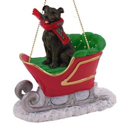 Staffordshire Bull Terrier Sleigh Christmas Ornament
