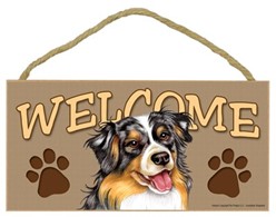 Australian Shepherd Welcome Sign, a Terrific Dog Breed Gift