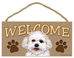 Bichon Frise Pupcut Welcome Sign, a Terrific Dog Breed Gift