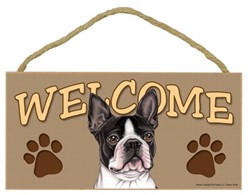 Boston Terrier Welcome Sign, a Terrific Dog Breed Gift
