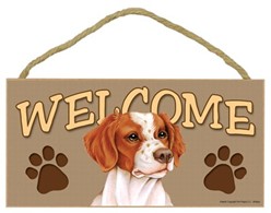 Brittany Welcome Sign, a Terrific Dog Breed Gift