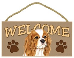 Cavalier King Charles Welcome Sign, a Terrific Dog Breed Gift