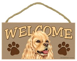 Cocker Spaniel Welcome Sign, a Terrific Dog Breed Gift