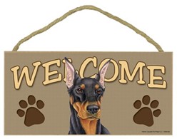 Doberman Welcome Sign, a Terrific Dog Breed Gift