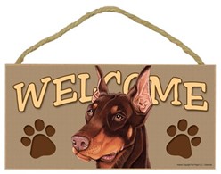 Doberman Welcome Sign, a Terrific Dog Breed Gift