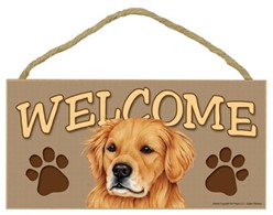 Golden Retriever Welcome Sign, a Terrific Dog Breed Gift