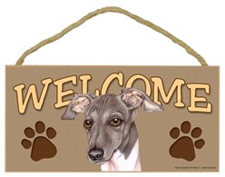 Italian Greyhound Welcome Sign, a Terrific Dog Breed Gift