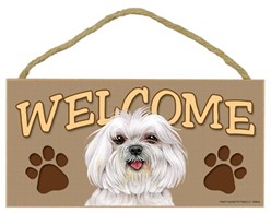 Maltese Pupcut Welcome Sign, a Terrific Dog Breed Gift