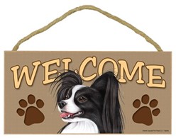 Papillon Welcome Sign, a Terrific Dog Breed Gift