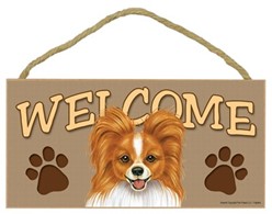 Papillon Welcome Sign, a Terrific Dog Breed Gift