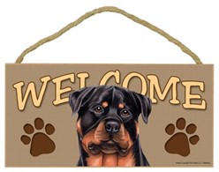 Rottweiler Welcome Sign, a Terrific Dog Breed Gift