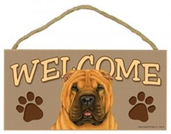 Shar Pei Welcome Sign, a Terrific Dog Breed Gift