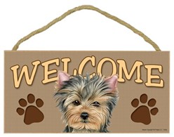 Yorkshire Terrier Pupcut Welcome Sign, a Terrific Dog Breed Gift