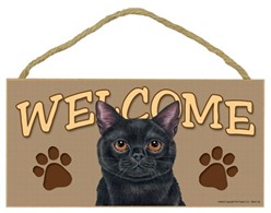 Black Cat Welcome Sign, the Perfect Gift for Cat Lovers