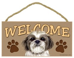 Shih Tzu Pupcut Welcome Sign, a Terrific Dog Breed Gift
