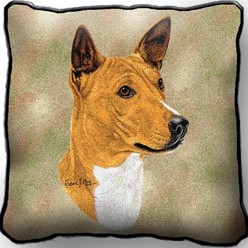 Basenji Tapestry Pillow, Made in the USA