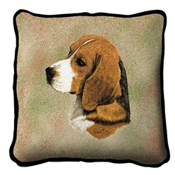 Beagle Tapestry Pillow, Made in the USA