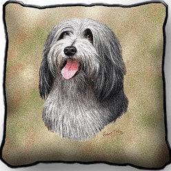 Bearded Collie Tapestry Pillow Cover, Made in the USA