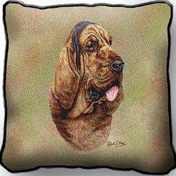 Bloodhound Tapestry Pillow, Made in the USA