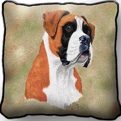 Boxer Tapestry Pillow, Made in the USA