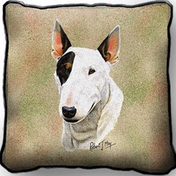 Bull Terrier Tapestry Pillow, Made in the USA
