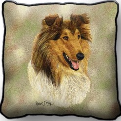 Collie II Tapestry Pillow Cover, Made in the USA