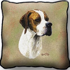 English Pointer Tapestry Pillow Cover, Made in the USA