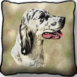 English Setter Blue Belton Tapestry Pillow, Made in the USA