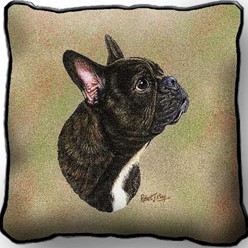 French Bulldog Tapestry Pillow, Made in the USA