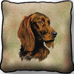 Irish Setter Tapestry Pillow, Made in the USA