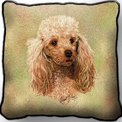Poodle Tapestry Pillow, Made in the USA