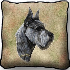 Schnauzer Tapestry Pillow, Made in the USA