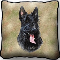 Scottish Terrier Tapestry Pillow, Made in the USA