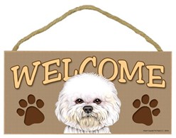Bichon Frise Welcome Sign, a Terrific Dog Breed Gift