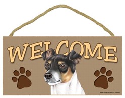 Rat Terrier Welcome Sign, a Terrific Dog Breed Gift