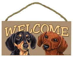 Dachshund Duo Welcome Sign, a Terrific Dog Breed Gift