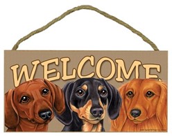 Dachshund Trio Welcome Sign, a Terrific Dog Breed Gift
