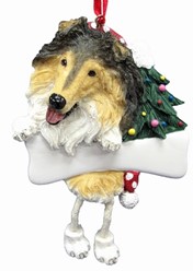 Collie Dangling Legs Dog Christmas Ornament